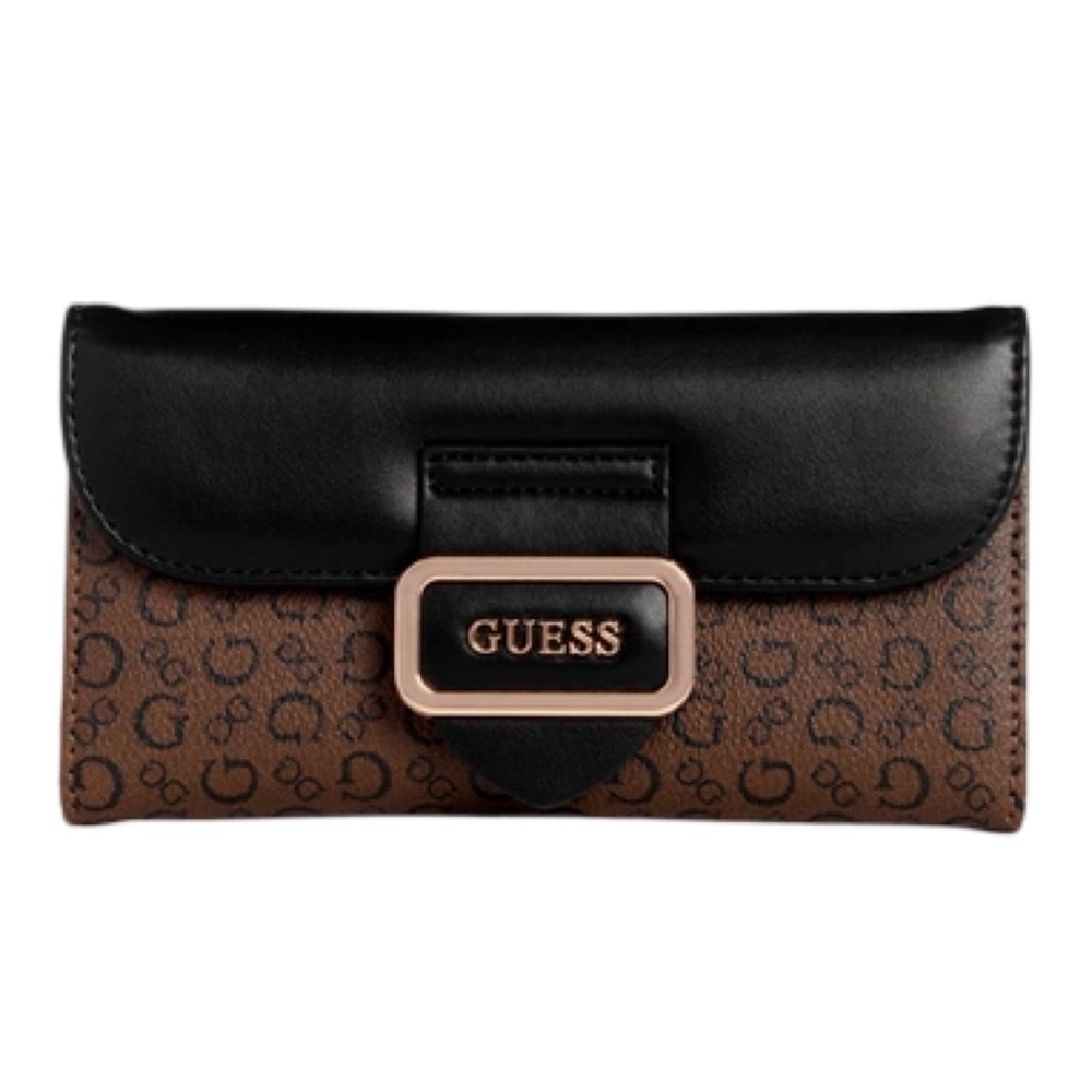 GUESS • Dorchester Signature Slim Clutch in Brown Wallet Pocketbook